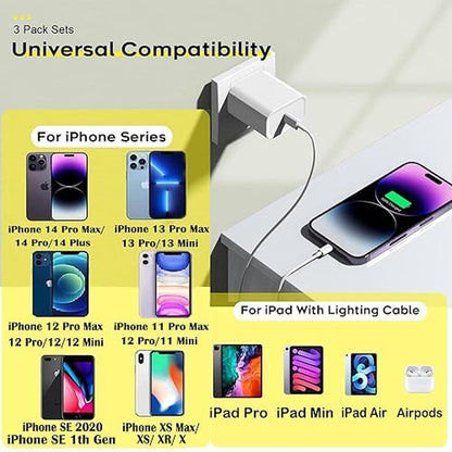 iPhone Charger: 3-Pack Fast Charging Cable Set – In Use