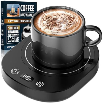 Fast Heating Mug Warmer: LED Display 3 Temperature Settings – Front View