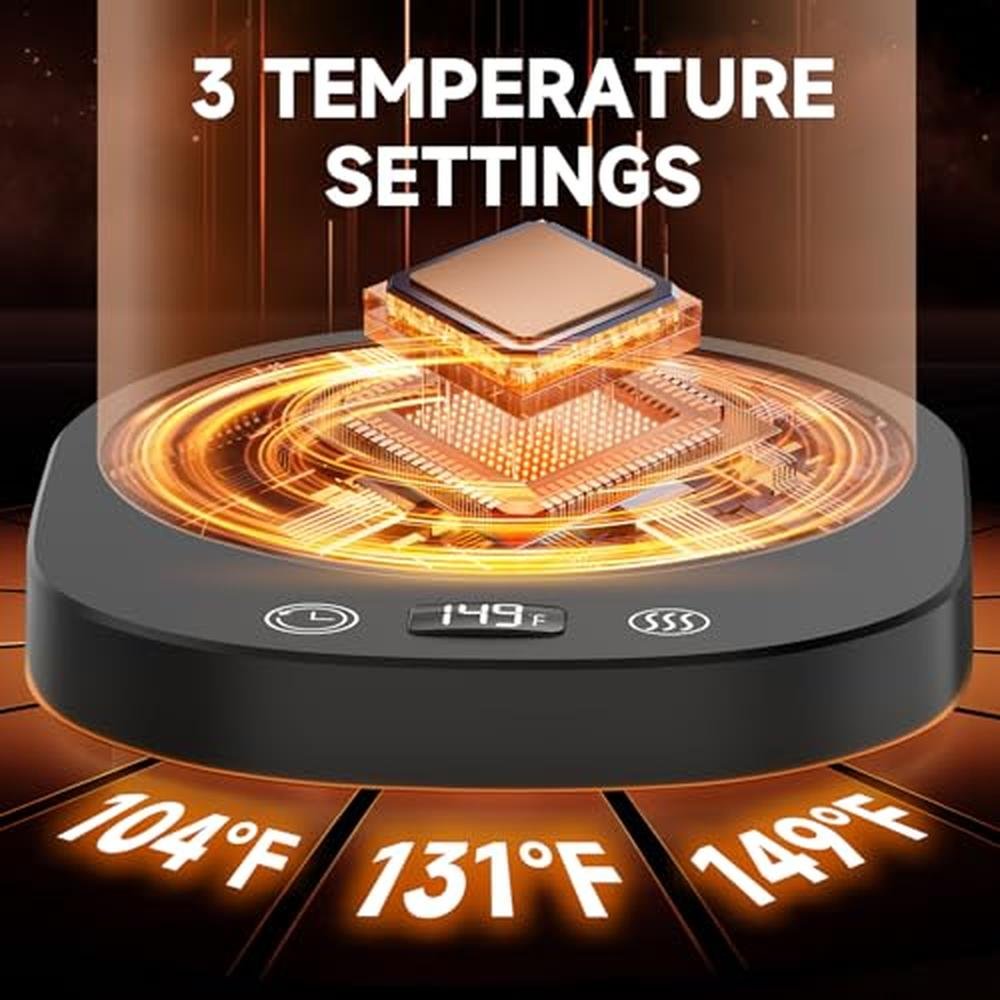 Fast Heating Mug Warmer: LED Display 3 Temperature Settings – Close-up Detail