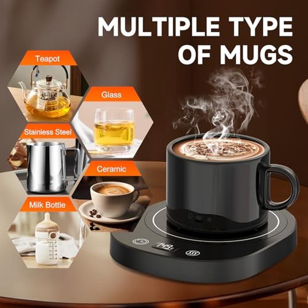 Fast Heating Mug Warmer: LED Display 3 Temperature Settings – In Use