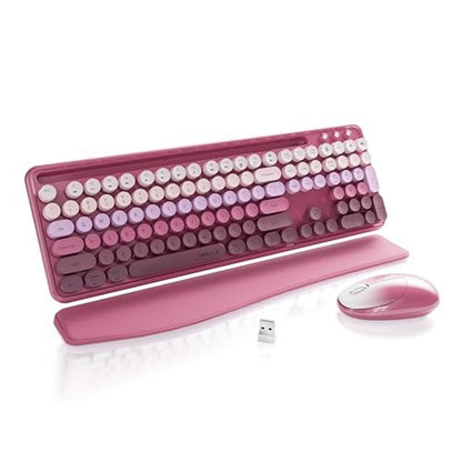 Wireless Keyboard and Mouse: FCPLU xUBOTIE 104-Key QWERTY – Front View