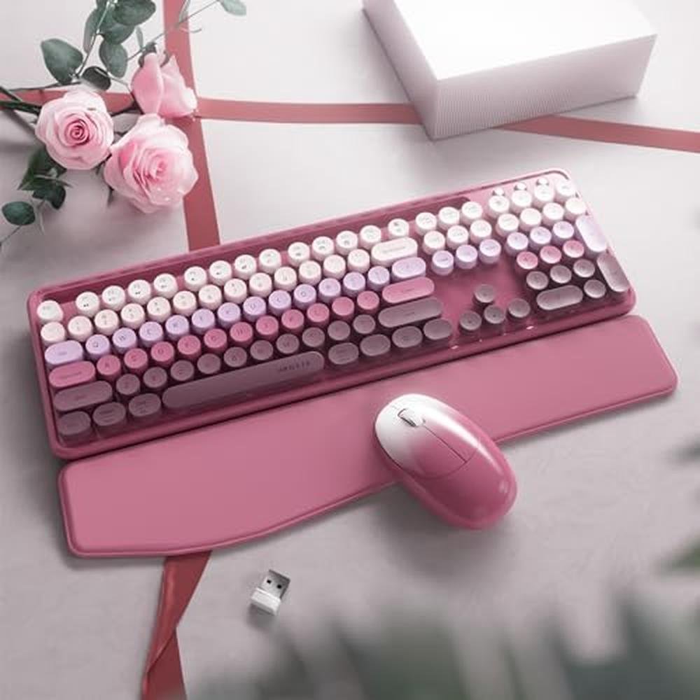 Wireless Keyboard and Mouse: FCPLU xUBOTIE 104-Key QWERTY – Side View