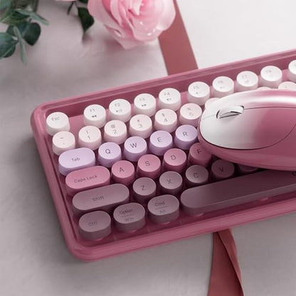 Wireless Keyboard and Mouse: FCPLU xUBOTIE 104-Key QWERTY – Close-up Detail