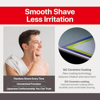Shaving Razor: Feather F3 Pivoting Head Shaving Razor with – In Use