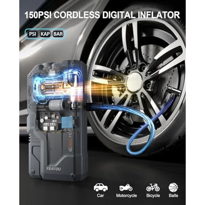 Featou Jump Starter with Air Compressor – Close-up Detail