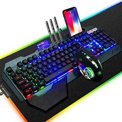 Keyboard Mouse: FELiCON Wired Game Keyboard and Mouse Combo – Front View