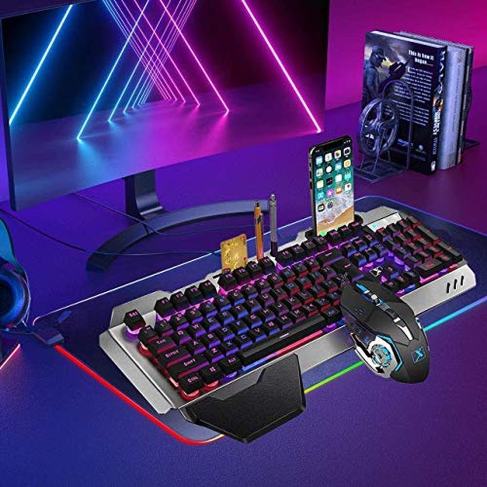 Keyboard Mouse: FELiCON Wired Game Keyboard and Mouse Combo – Side View