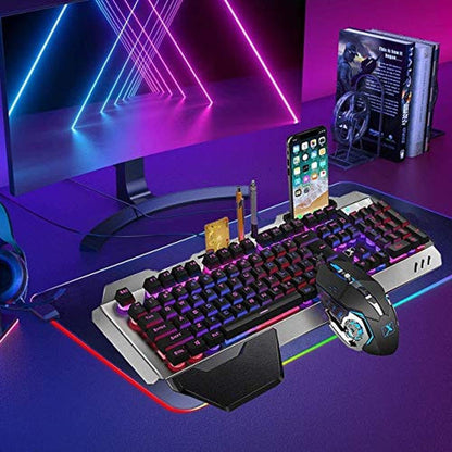 Keyboard Mouse: FELiCON Wired Game Keyboard and Mouse Combo – Side View