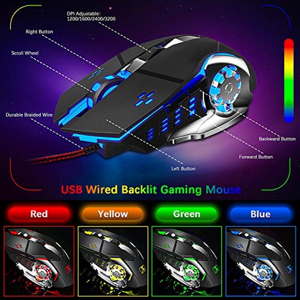 Keyboard Mouse: FELiCON Wired Game Keyboard and Mouse Combo – In Use