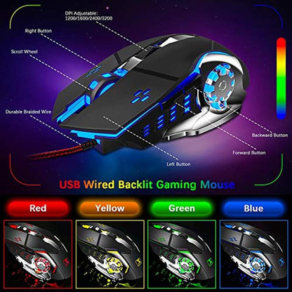 Keyboard Mouse: FELiCON Wired Game Keyboard and Mouse Combo – In Use