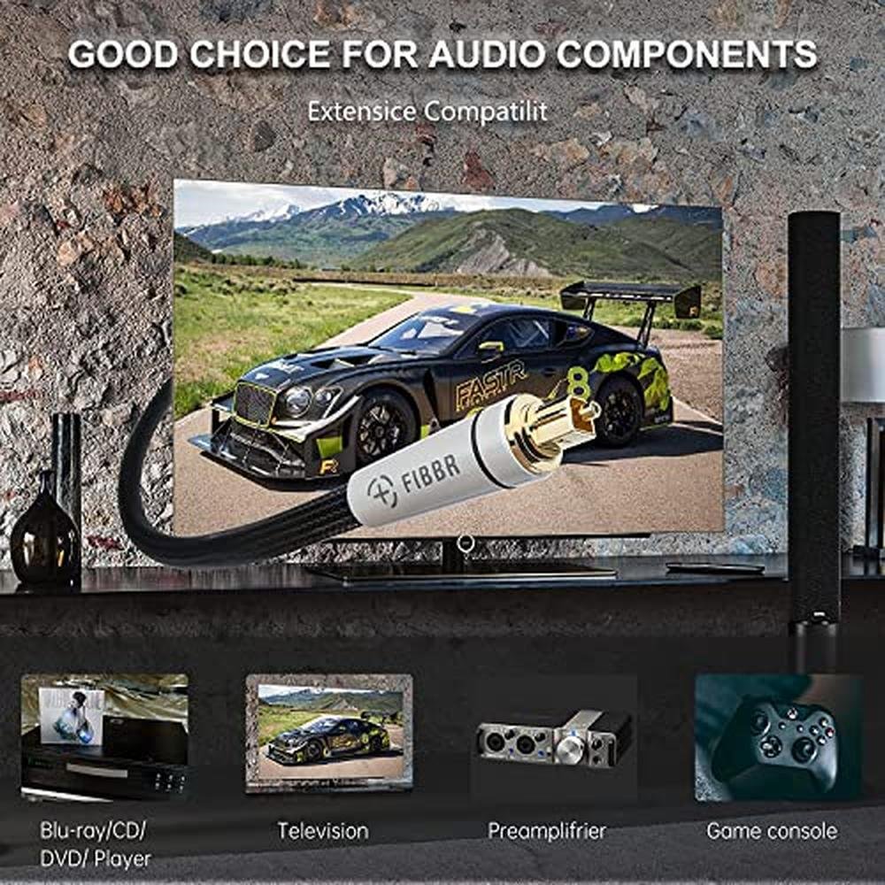 Digital Cable: Fibbr Digital Audio Optical Cable – Side View