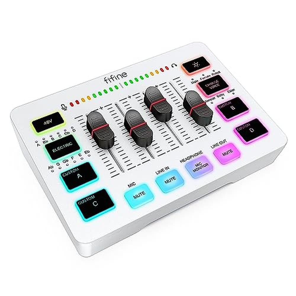 Mixer FIFINE: FIFINE AmplitGame SC3W Professional Audio – Front View