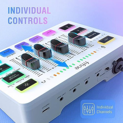 Mixer FIFINE: FIFINE AmplitGame SC3W Professional Audio – Close-up Detail