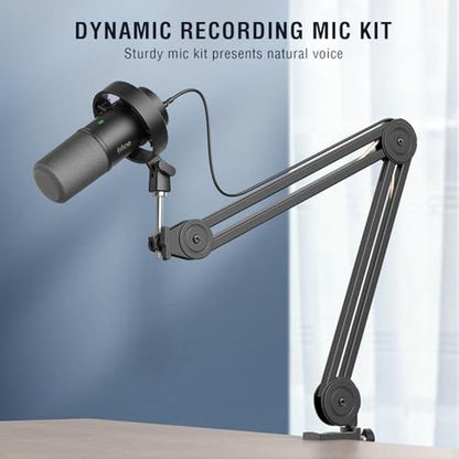 Microphone Boom: FIFINE Dynamic Podcast Microphone Set with – Side View
