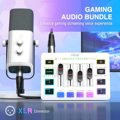Mixer FIFINE: FIFINE Gaming Equipment Bundle XLR/USB – Side View