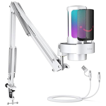 Microphone Fifine: FIFINE Gaming PC USB Microphone Kit – Front View