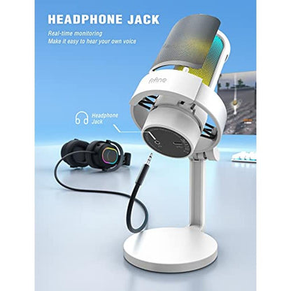FIFINE Gaming USB PC Computer RGB Microphone for Live – Close-up Detail