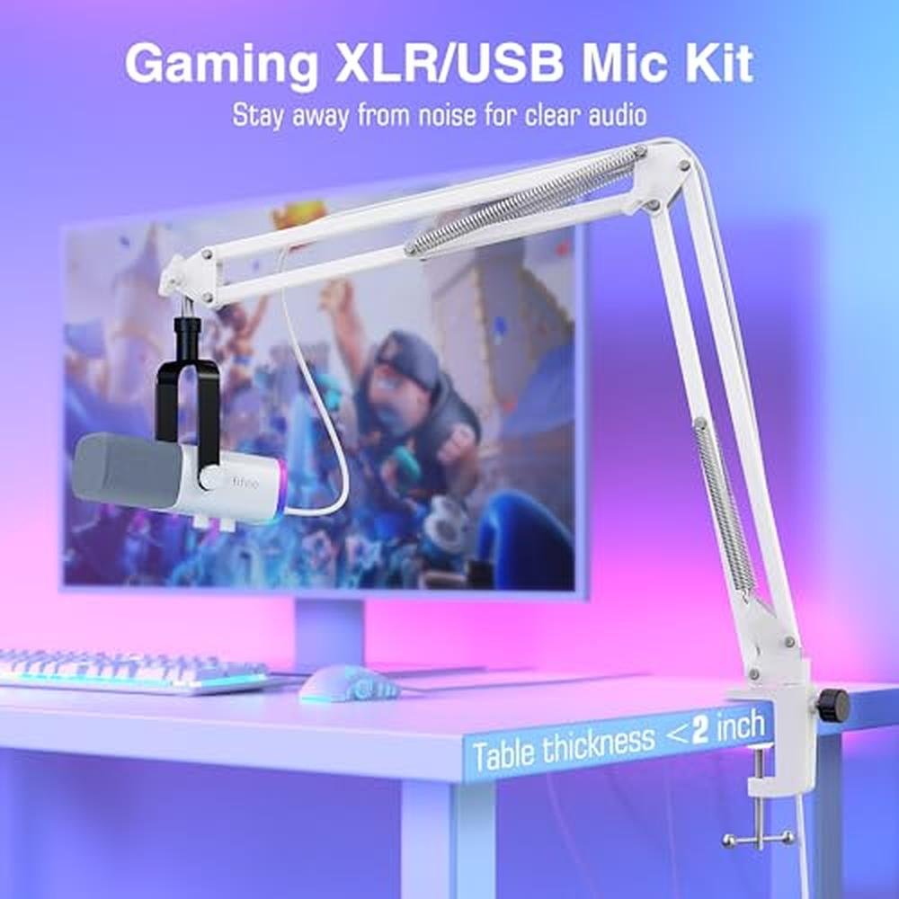 FIFINE Gaming XLR/USB Microphone Kit – Side View
