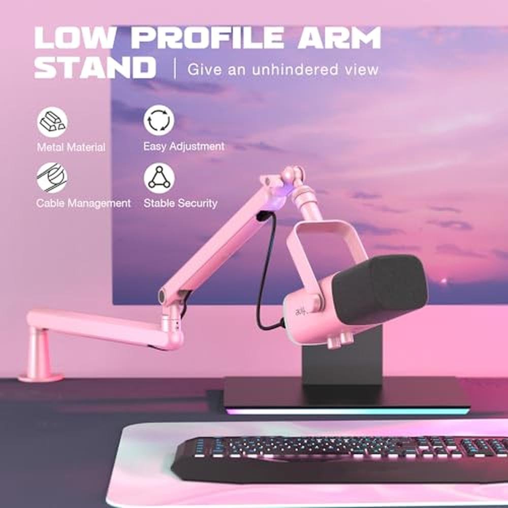 Boom Arm: FIFINE Low Profile Boom Arm Mic Stand – Side View