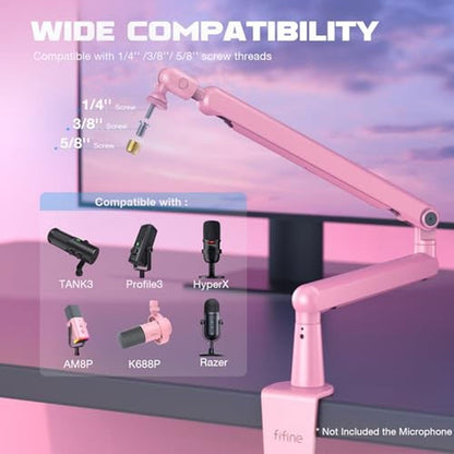 Boom Arm: FIFINE Low Profile Boom Arm Mic Stand – Close-up Detail