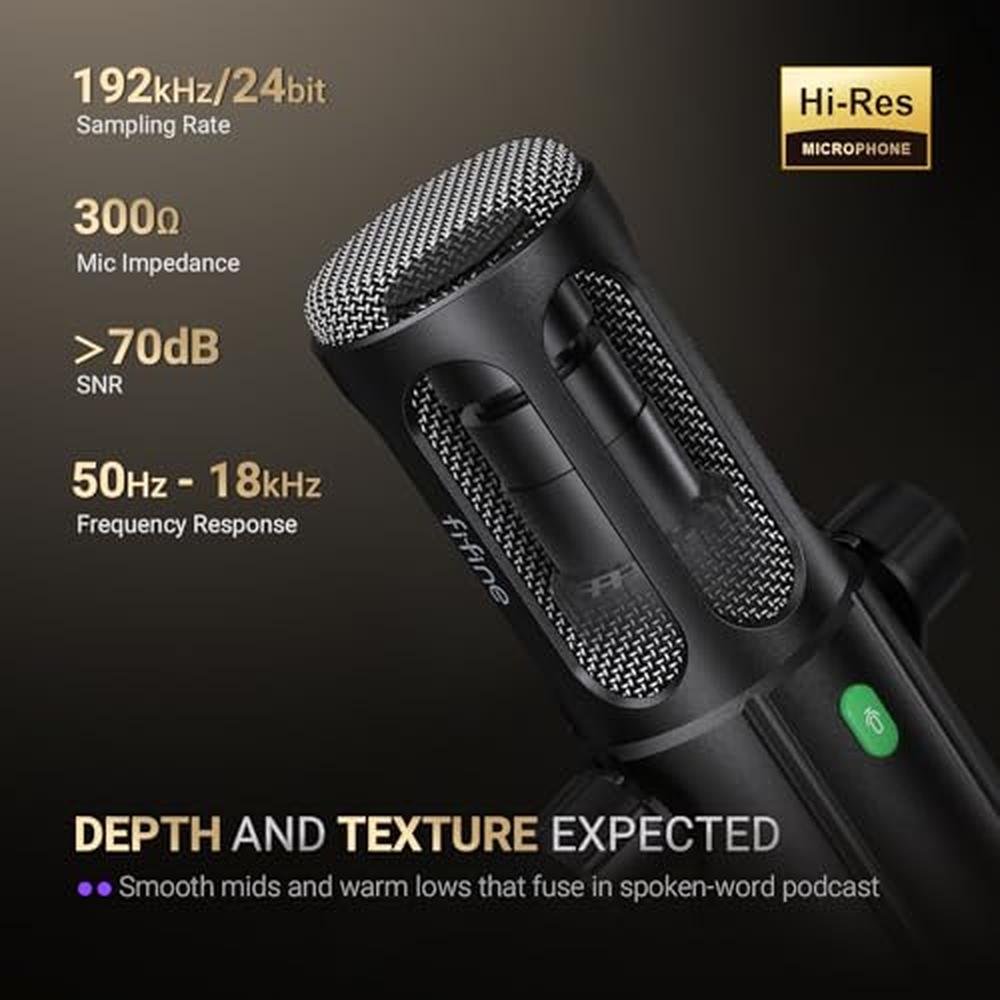 Microphone FIFINE: FIFINE Podcast Microphone USB/XLR – Close-up Detail