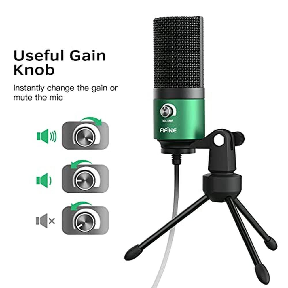FIFINE USB Gaming Microphone: External Condenser Computer – Side View