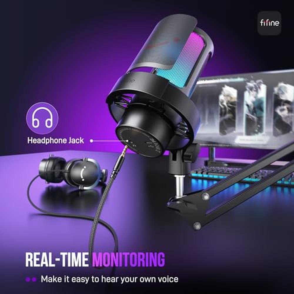 Microphone Fifine: FIFINE USB Gaming Microphone Kit A8T – In Use