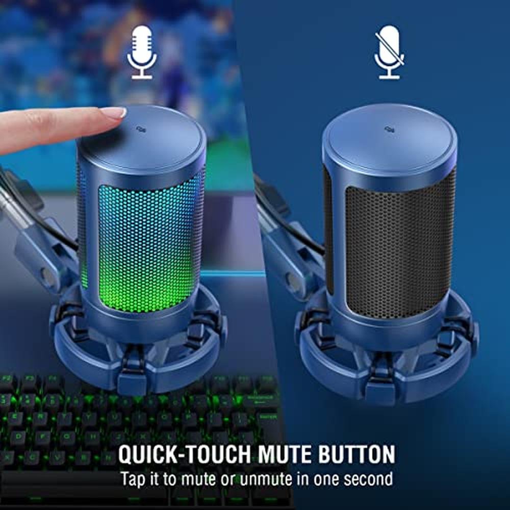 FIFINE USB Gaming Streaming Recording PC Microphone Kit – Side View