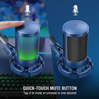 FIFINE USB Gaming Streaming Recording PC Microphone Kit – Side View