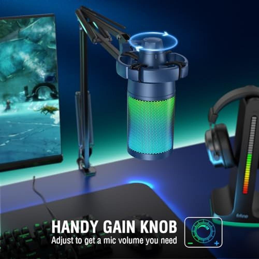 FIFINE USB Gaming Streaming Recording PC Microphone Kit – In Use