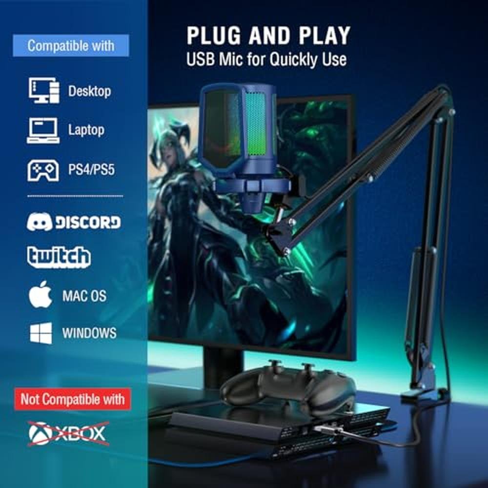 FIFINE USB Gaming Streaming Recording PC Microphone Kit – Packaging