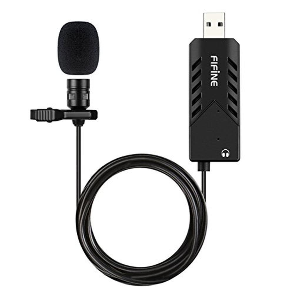 Microphone Fifine: Fifine K053 USB Lavalier Lapel Microphone – Front View
