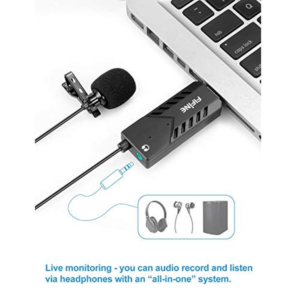 Microphone Fifine: Fifine K053 USB Lavalier Lapel Microphone – Close-up Detail