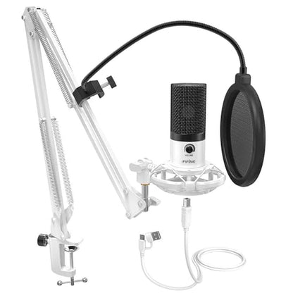 Microphone FIFINE: FIFINE T669 White Studio Condenser – Front View