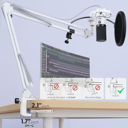 Microphone FIFINE: FIFINE T669 White Studio Condenser – In Use