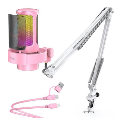 Microphone Podcast: FIFINE USB Streaming Microphone with – Front View