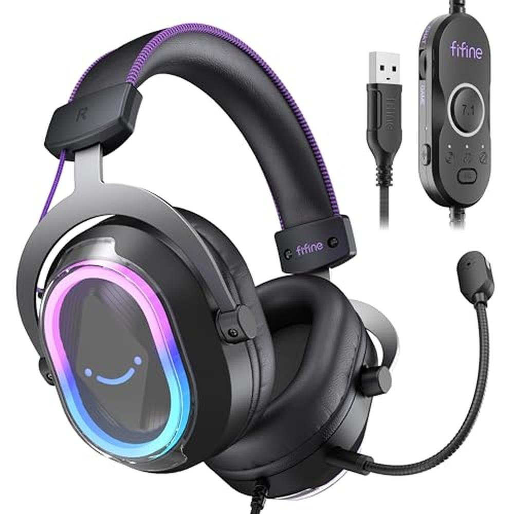 FIFINE Wired USB Gaming Headset – Front View