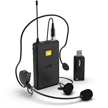 System Headset: FIFINE Wireless Microphones K031B UHF – Front View