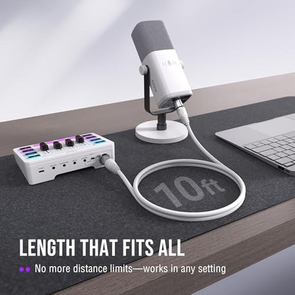 Cable Studio: Fifine XLR Cable 10ft Male to Female – Close-up Detail