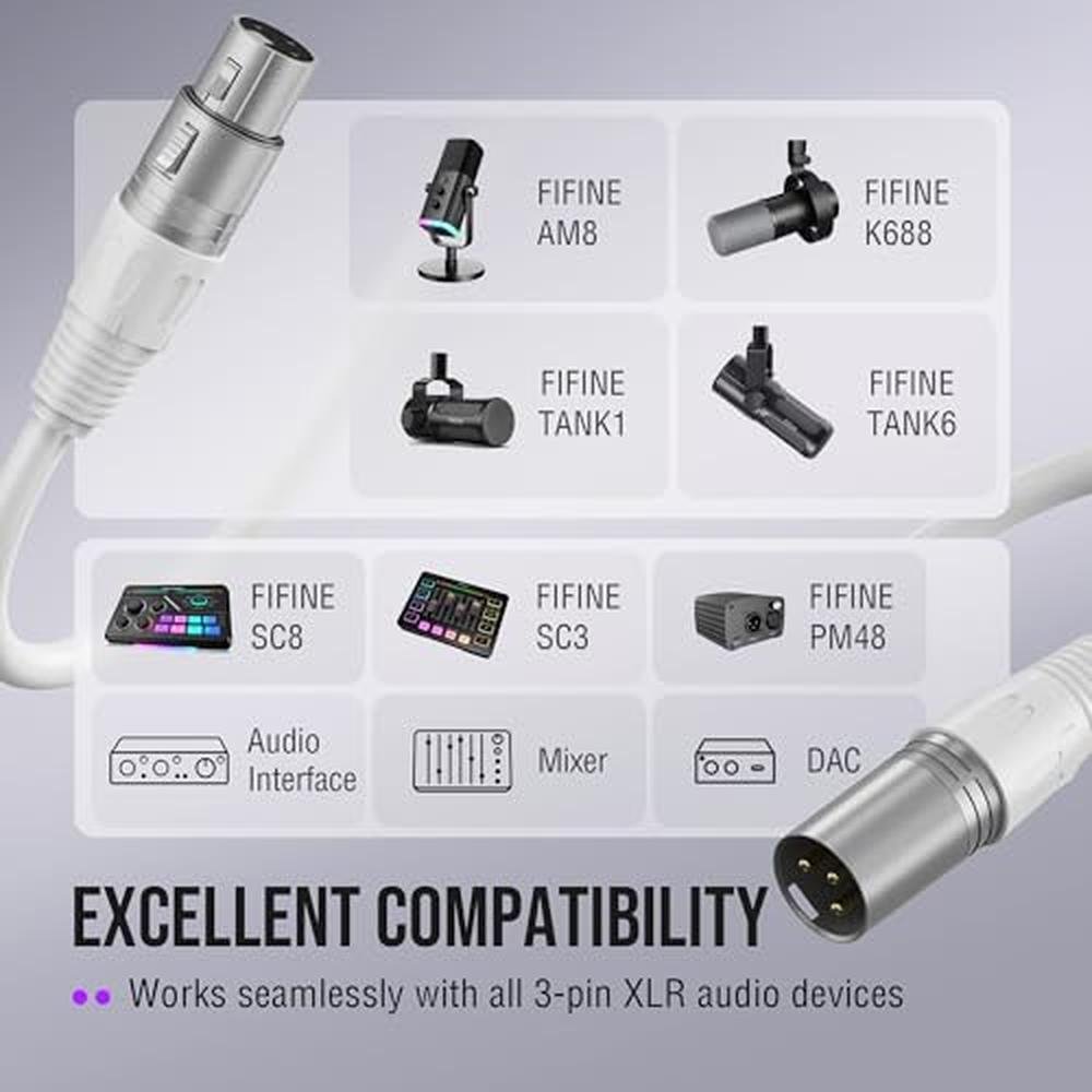 Cable Studio: Fifine XLR Cable 10ft Male to Female – In Use