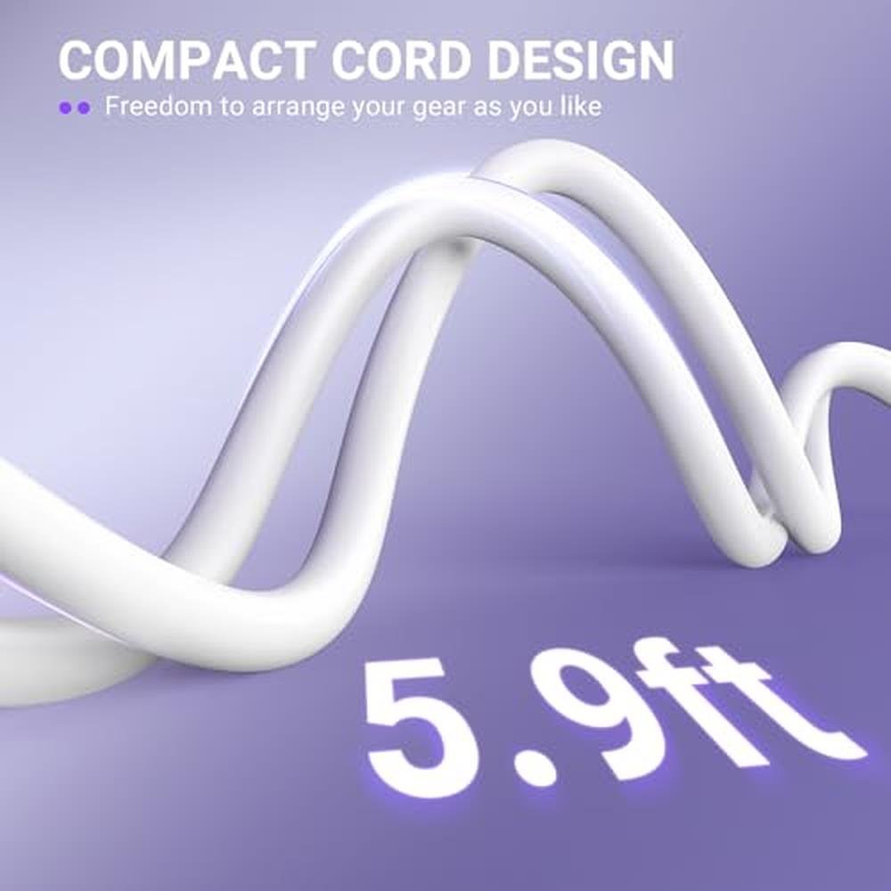 XLR Cable: FIFINE 5.9ft Balanced 3-Pin Microphone Cable – Side View