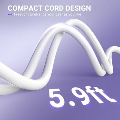 XLR Cable: FIFINE 5.9ft Balanced 3-Pin Microphone Cable – Side View