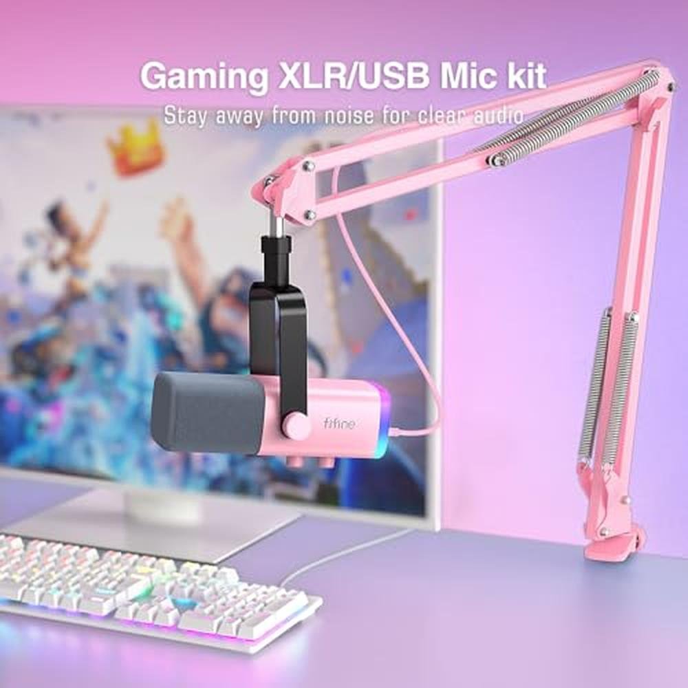 Microphone Fifine: Fifine AM8T XLR Gaming Microphone USB PC – Side View