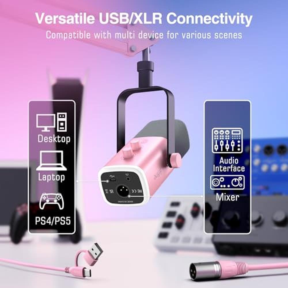 Microphone Fifine: Fifine AM8T XLR Gaming Microphone USB PC – Close-up Detail