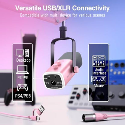 Microphone Fifine: Fifine AM8T XLR Gaming Microphone USB PC – Close-up Detail