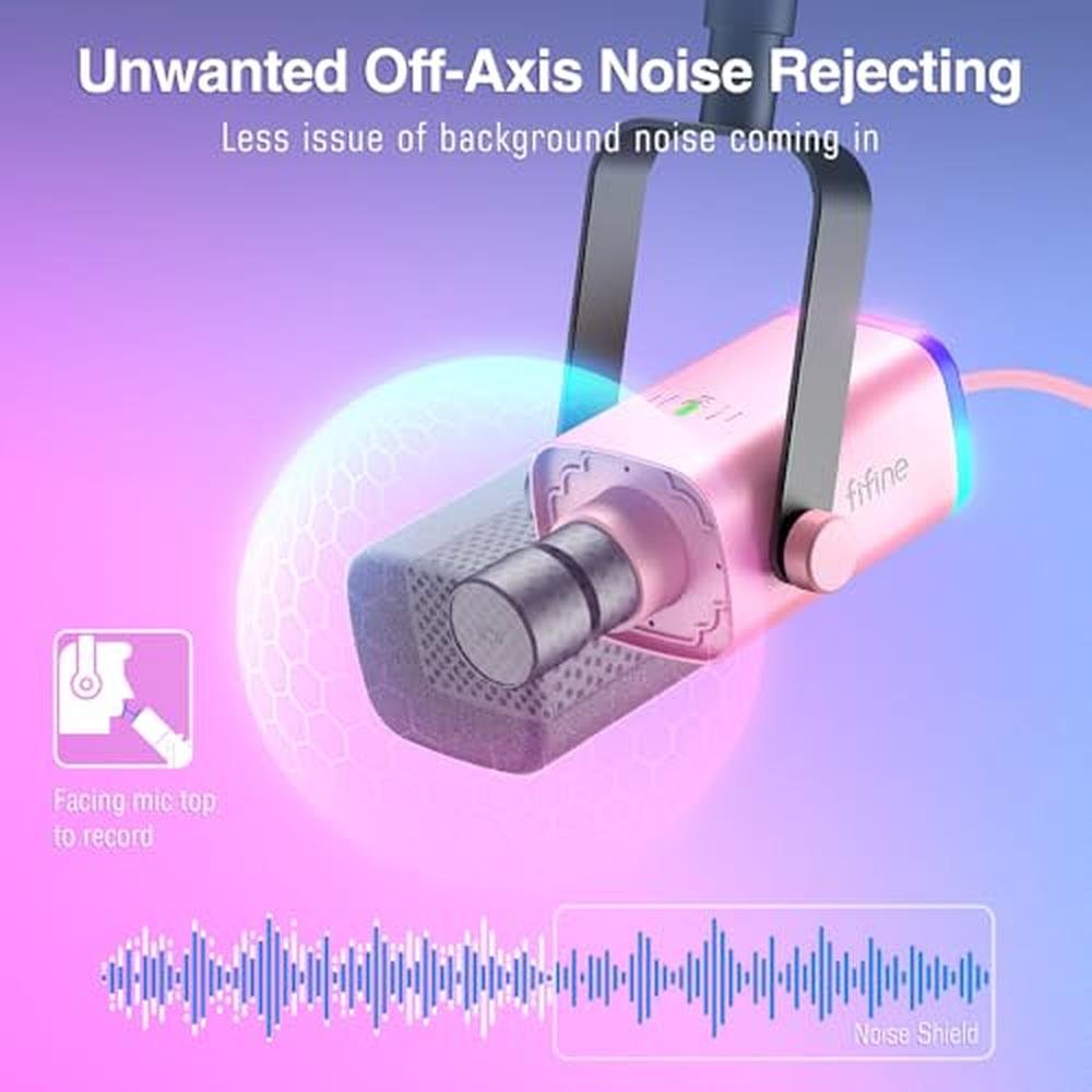 Microphone Fifine: Fifine AM8T XLR Gaming Microphone USB PC – In Use