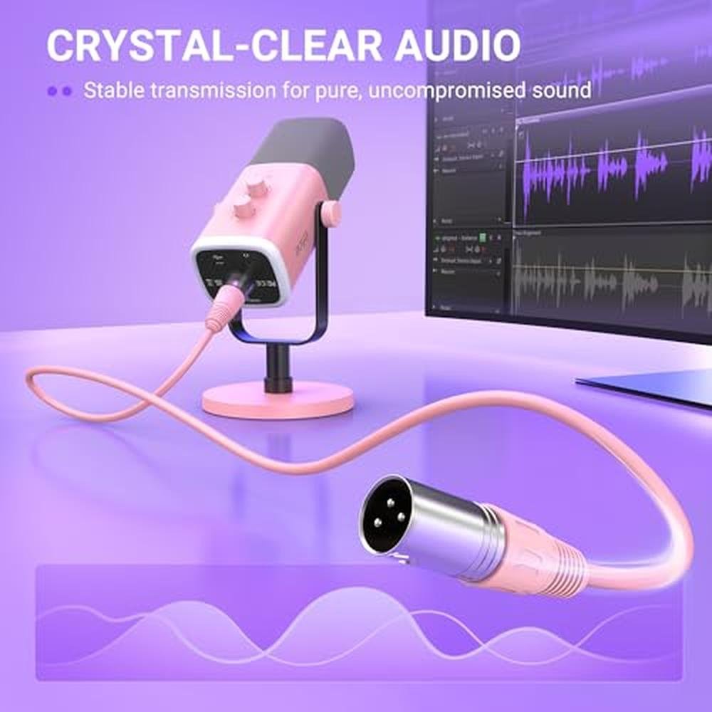 XLR Microphone: FIFINE XLR Microphone Cable Male to Female – Side View