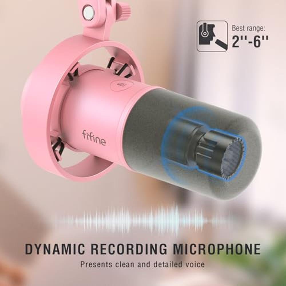XLR Microphone: Fifine XLR-USB Dynamic Microphone Studio – Side View
