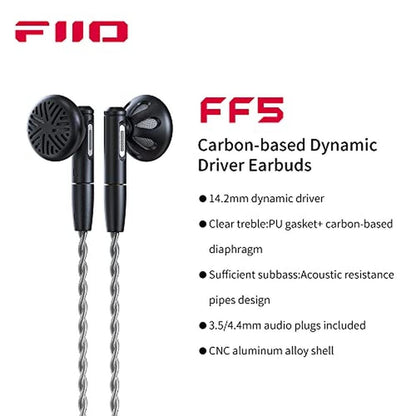 FiiO FF5 Carbon-Based Dynamic Driver in-Ear Earphone Clear – Side View