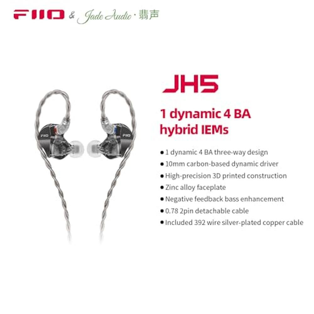 FiiO/JadeAudio JH5 1DD+4BA Hybrid 5 Drivers HiFi in-Ear – Side View